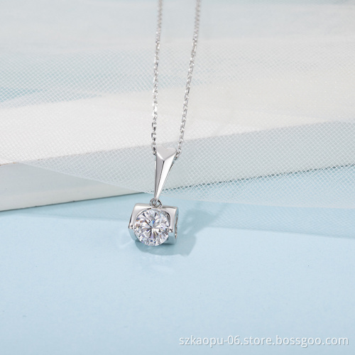 Luxury  925 Sterling Silver Moissanite Diamond Pendant Women Heart Shape Hollow Setting Large Diamond Wedding Party Necklace